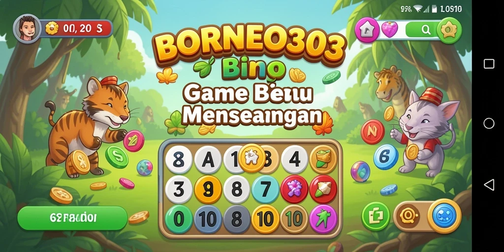Tampilan gameplay seru dalam aplikasi Bingo BORNEO303