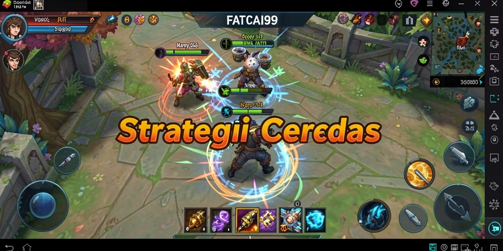 Tampilan gameplay strategis FATCAI99 dalam pertempuran intens.