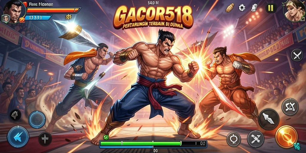 Tampilan seru dari gameplay GACOR518 dengan aksi pertarungan yang mendebarkan.