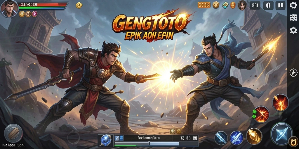 Tangkapan layar GENGTOTO dengan aksi pertarungan yang mendebarkan.