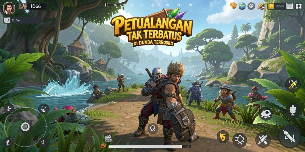 Tampilan gameplay mendebarkan di dunia terbuka ID66.