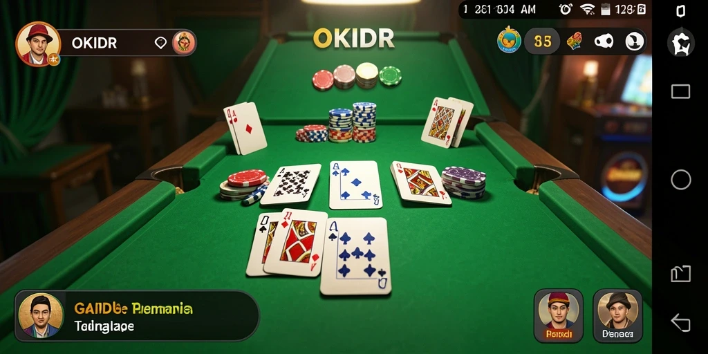 Tangkapan layar menampilkan gameplay seru Gaple di OKIDR.