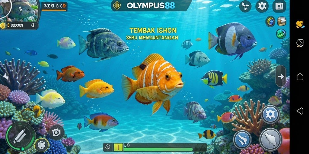 Screenshot gameplay OLYMPUS88 dengan suasana bawah laut yang menarik.