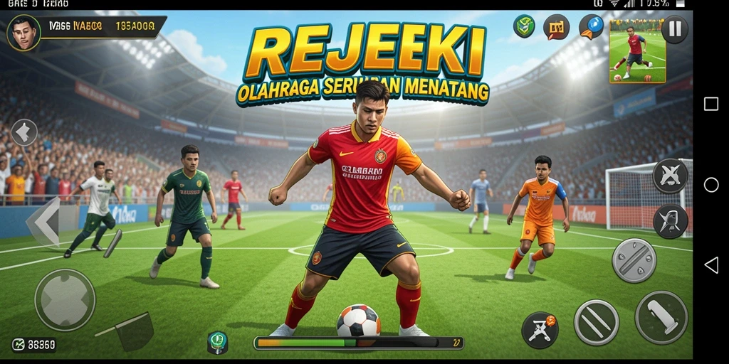 Screenshot utama REJEKI menampilkan aksi seru dalam olahraga.