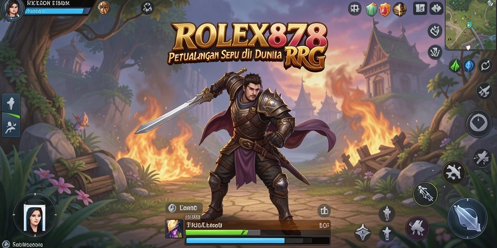 Tangkapan layar gameplay hilir mudik di dunia RPG yang menakjubkan.
