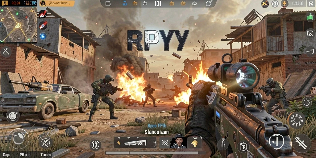 Gameplay seru RPYYY dengan aksi tembak-menembak yang intens.
